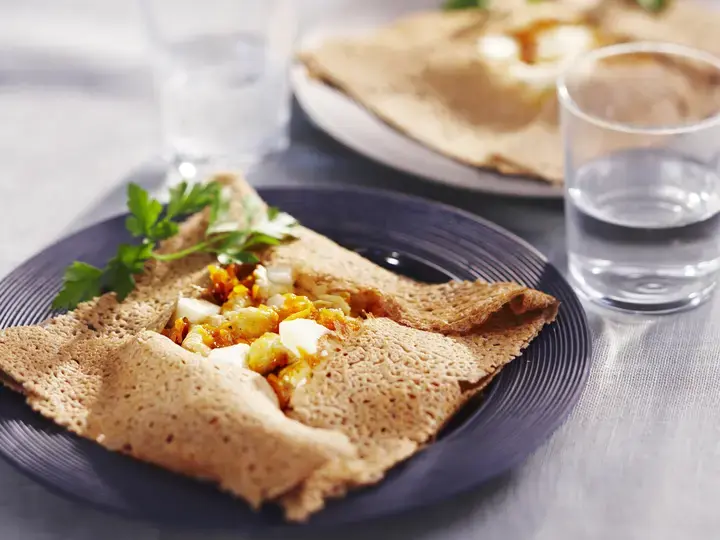 Crêpes dinde, carotte et mozzarella