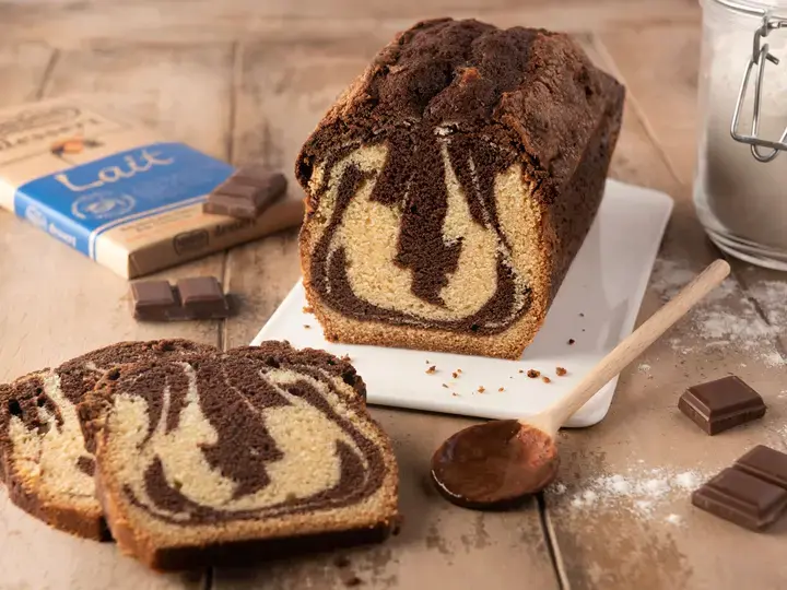 cake marbré au chocolat au lait