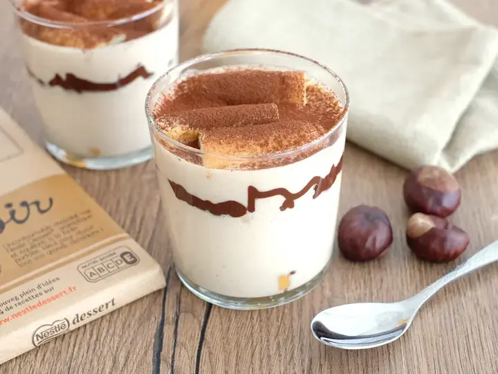 Tiramisu à la crème de marron et chocolat