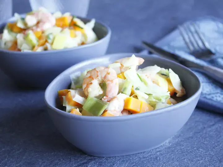 Curry de crevettes aux carottes et lait de coco