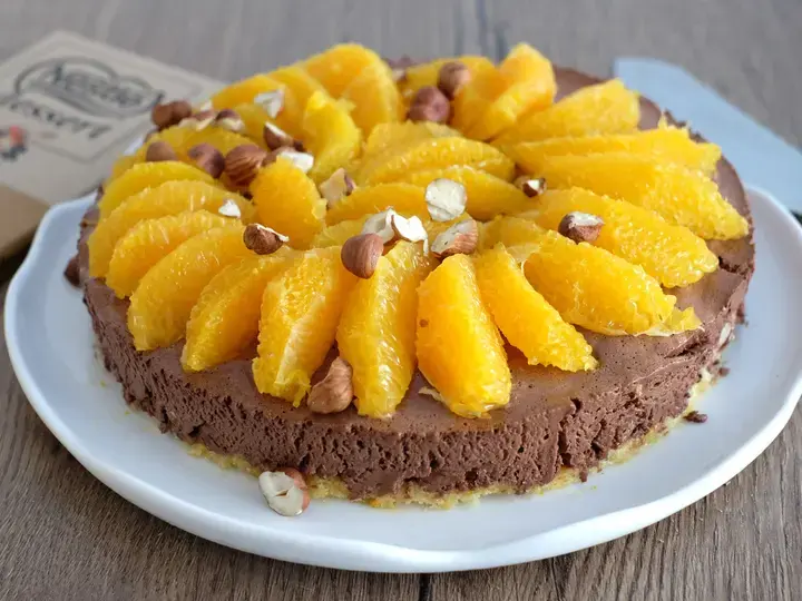 Dacquoise croustillante orange chocolat