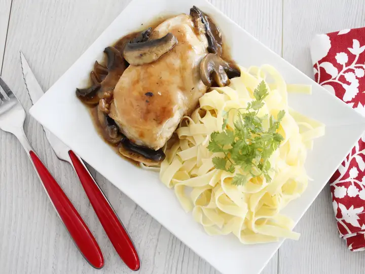 Escalopes de poulet aux champignons