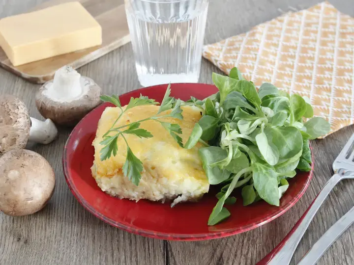 Gratin végétarien façon brandade champignons Vuna
