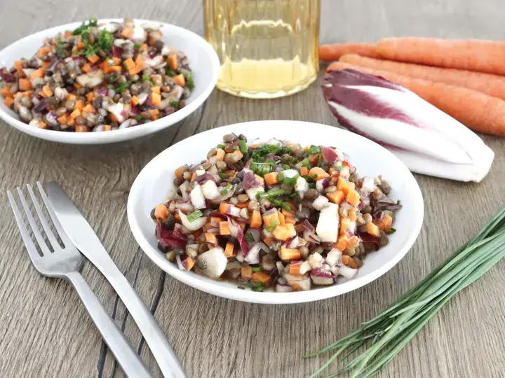Salade de lentilles aux légumes croquants