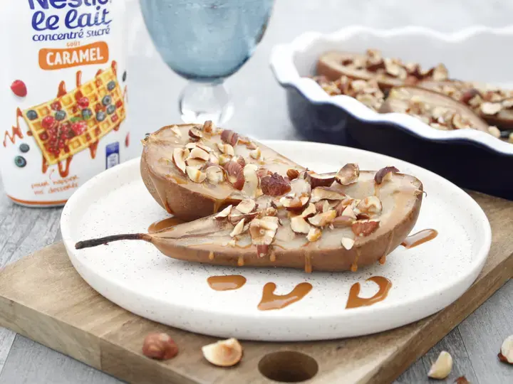 Poires au four sauce caramel