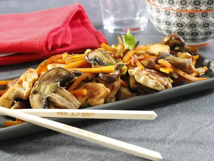 Poulet sauté aux champignons