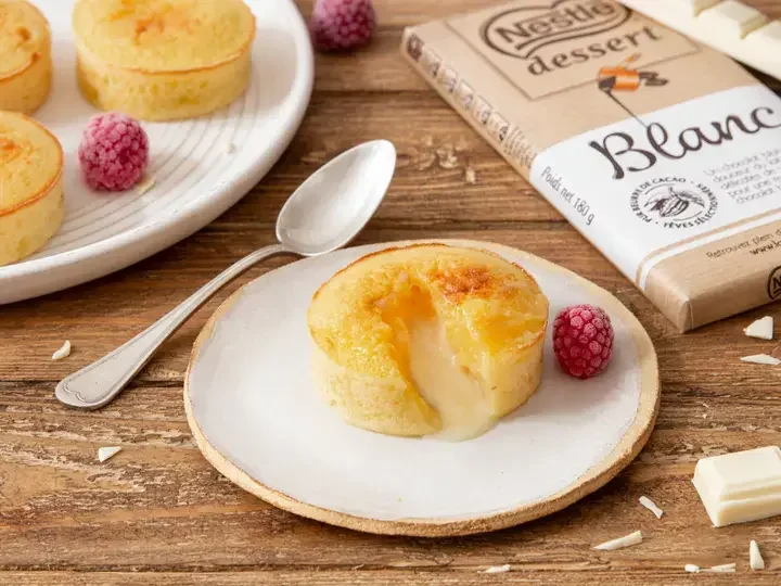 Moelleux avec coeurs coulants chocolat blanc