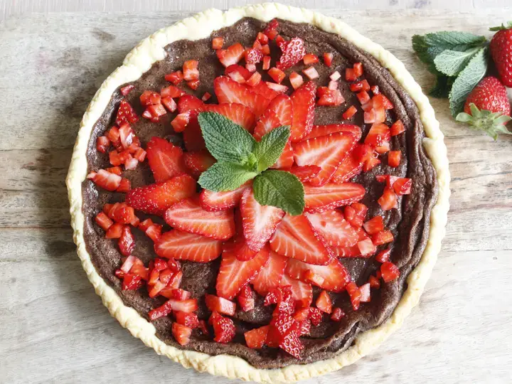 Tarte fraise chocolat (pas avant avril 2005)