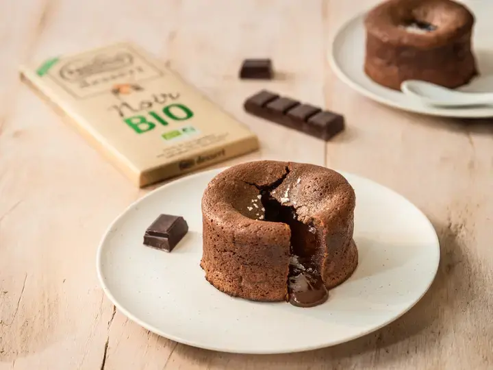 Fondant chocolat bio et fleur de sel