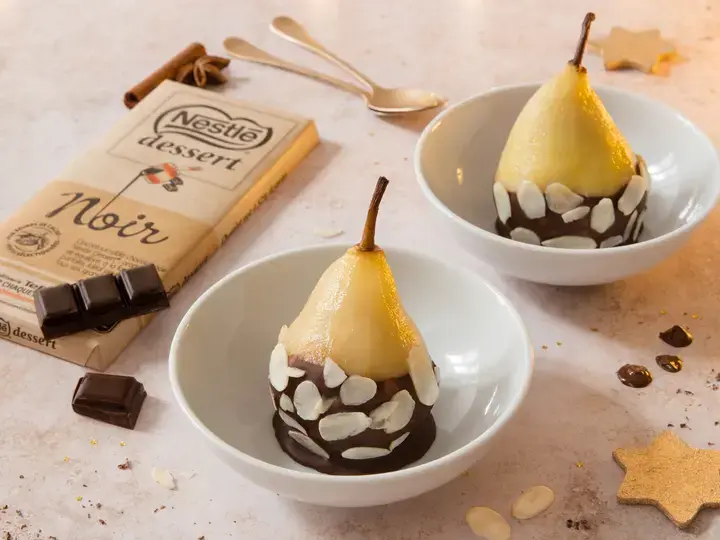 Poires enrobées chocolat