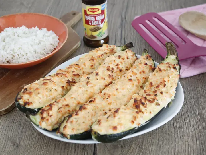 Courgettes farcies au saumon