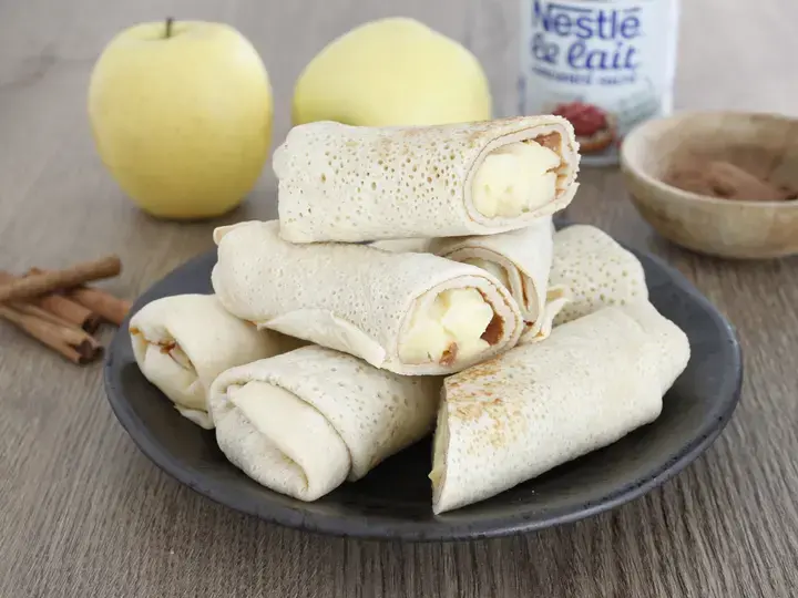 Crêpes pommes raisin