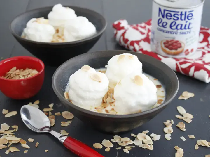Ile flottante au lait concentré sucré
