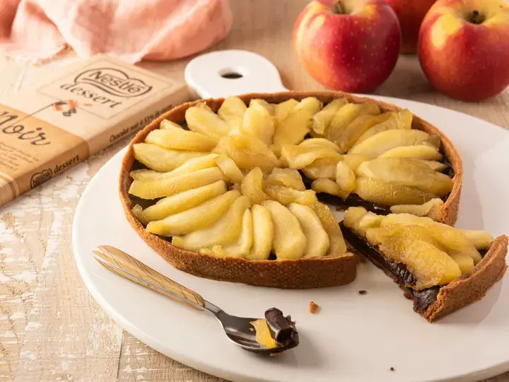 tarte aux pommes et chocolat