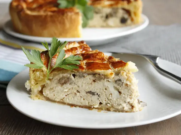 Tourte poulet champignons chèvre !