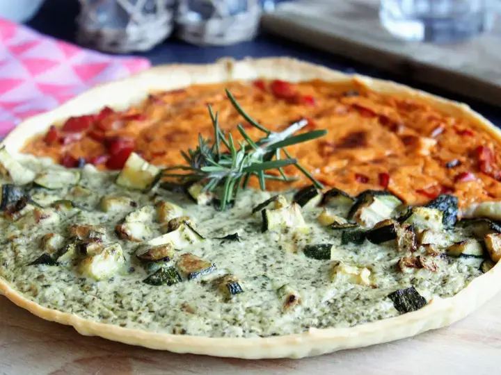 Tarte duo courgette poivron
