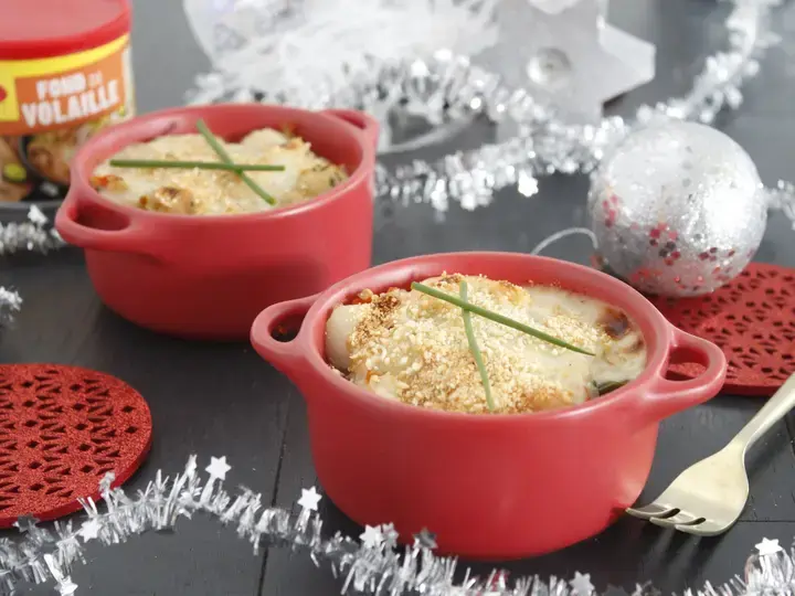 Cassolettes crevettes pétoncles et petits légumes