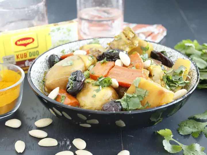 Tajine de poulet aux pruneaux et pommes de terre Cookeo