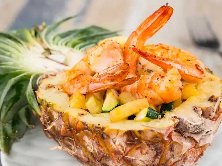 Wok de crevettes à l'ananas à l'Actifry