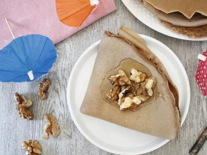 Crêpes chocolatées miel et noix