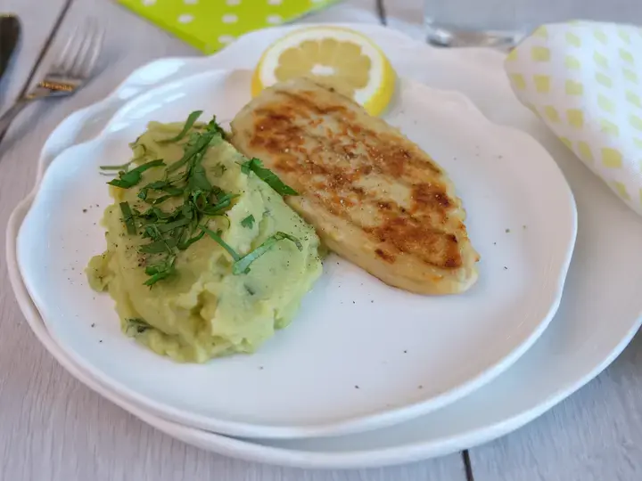 Purée de pomme de terre à la coriandre et sensational grillé