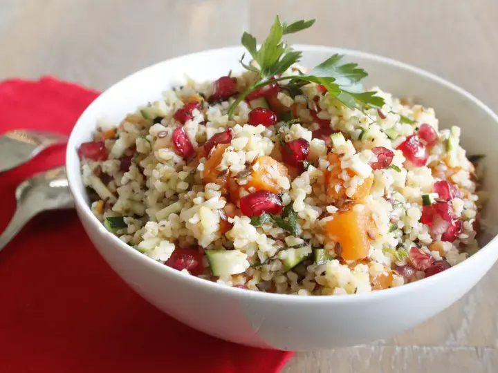 Buddah bowl de boulgour patate douce et grenade
