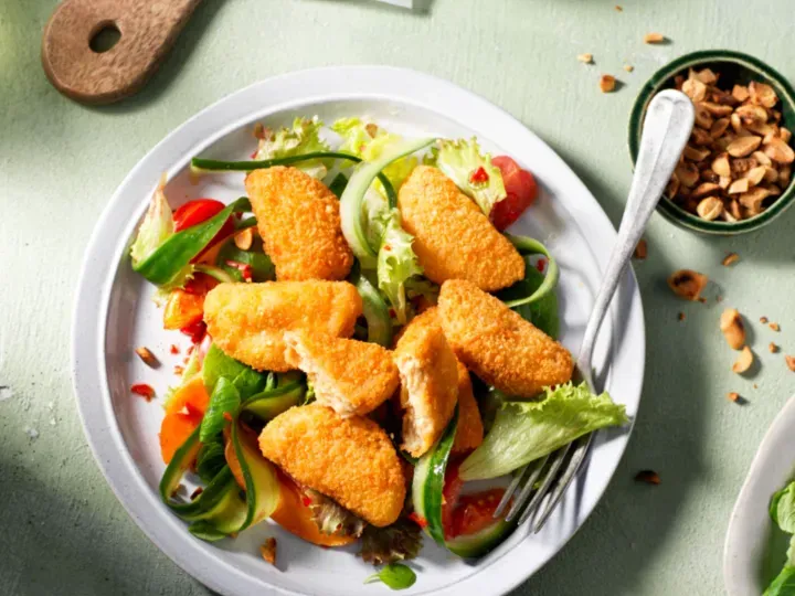 Salade de patate douce et nuggets