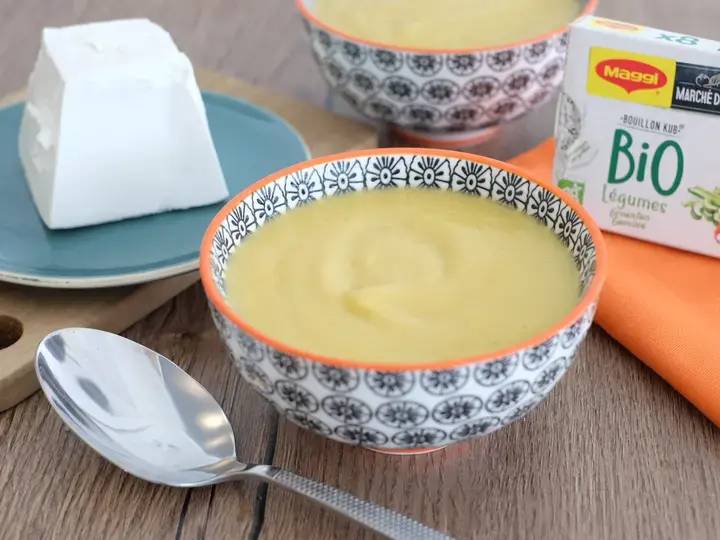 Soupe de légumes au chèvre frais