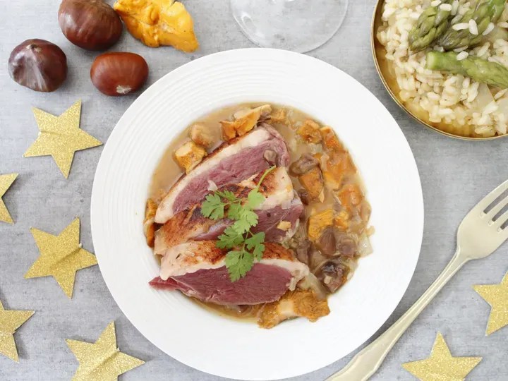 Magret de canard risotto