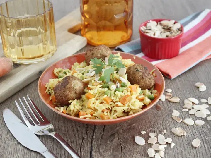 Riz biryani et falafels