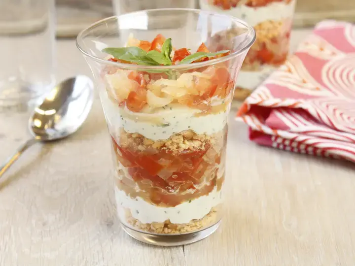 Tiramisu tomate mascarpone gressin