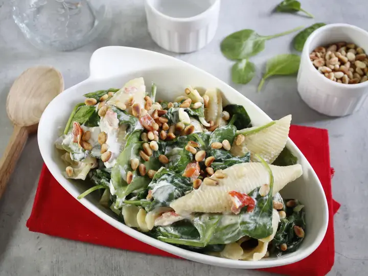 One pot pasta épinards chèvre frais