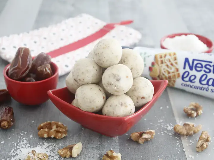 Energie ball's aux fruits secs et lait concentré