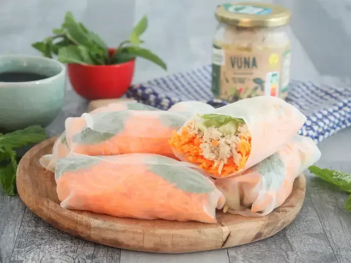 Rouleaux de printemps carotte soja concombre Vuna