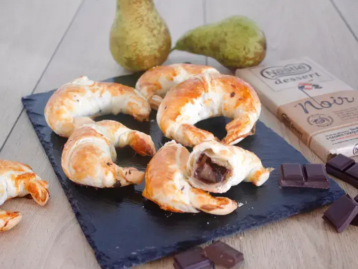 croissant feuilleté poire chocolat