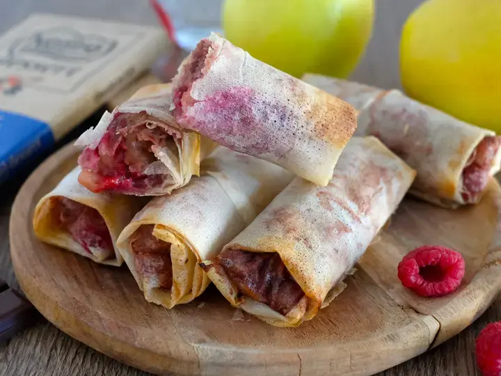 Nems pomme framboise chocolat lait