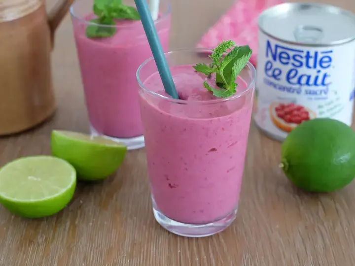 Smoothie griottes citron vert au lait concentré