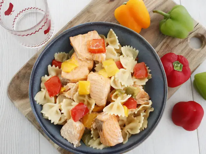 One pot pasta saumon et 3 poivrons