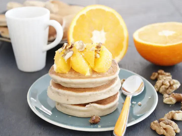 Pancakes vegan noix orange