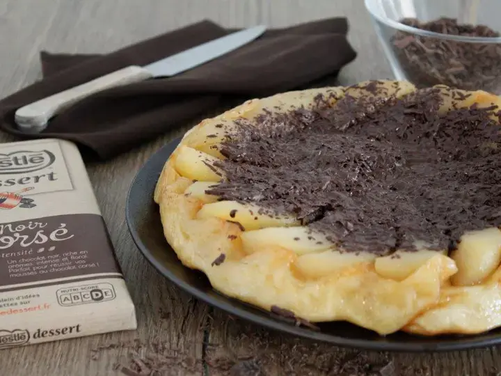 Tarte tatin poires et chocolat corsé