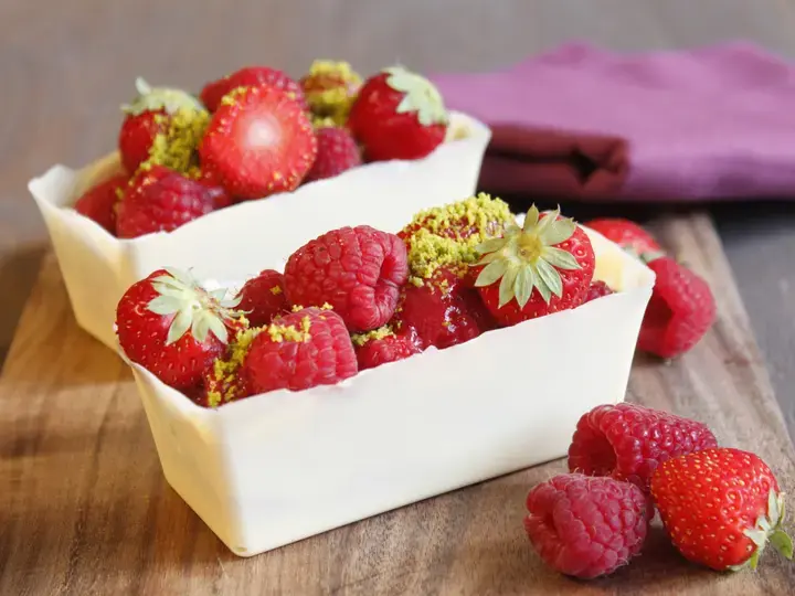 Barquettes chocolat blanc fruits rouges