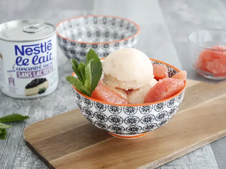 Sorbet au pamplemousse sans lactose