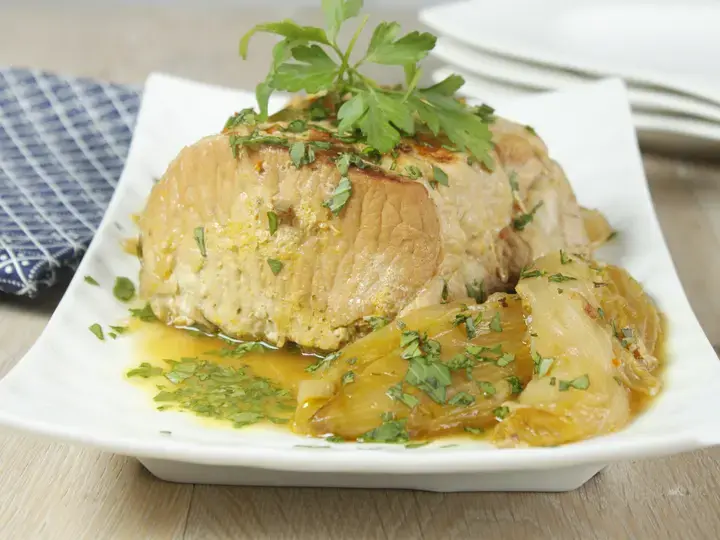 Rôti de porc aux endives caramélisées à l'orange Cookeo