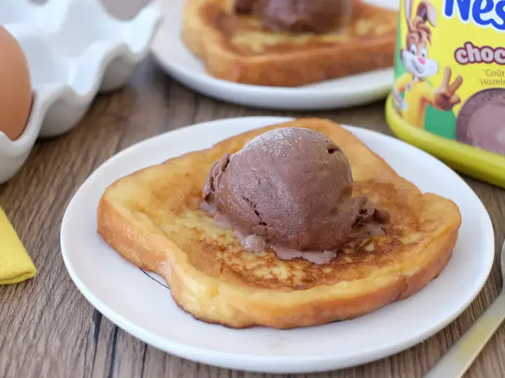 Pain perdu et glace nesquik choco nutty