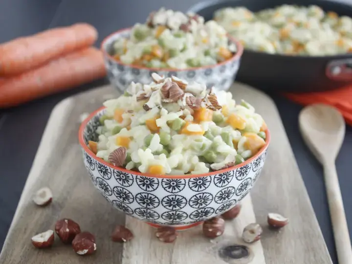 Risotto aux légumes et noisettes
