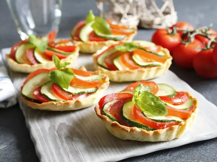 Tartelettes feta olives façon tian