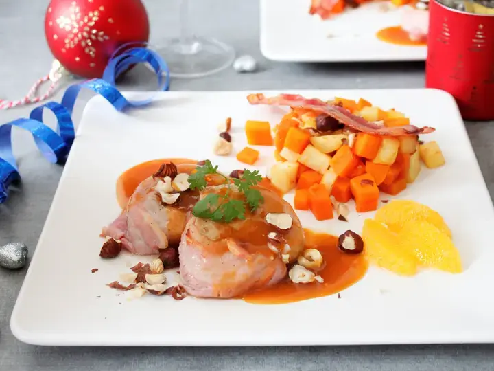 Grenadins de veau et poêlée de légumes