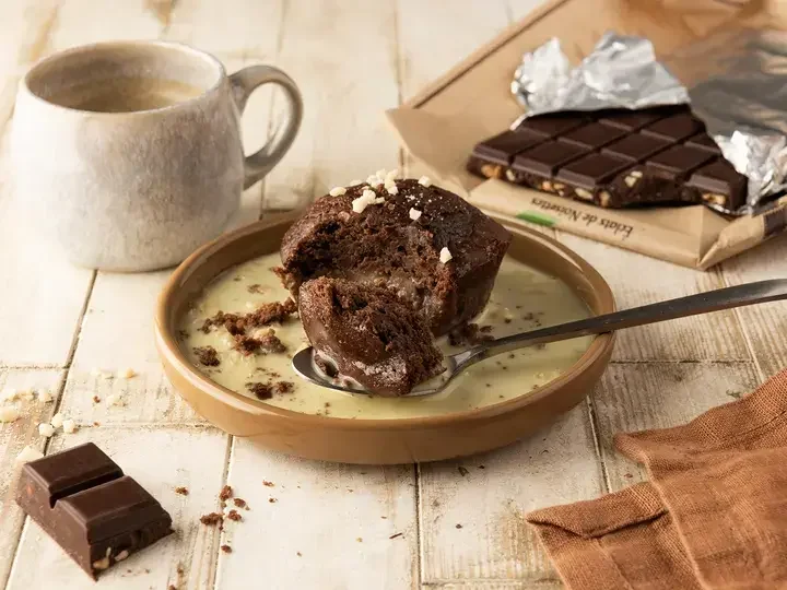 Fondants aux chocolats et éclats de noisettes