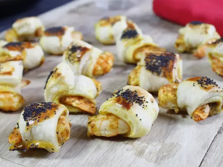 Feuilletés curry crevettes