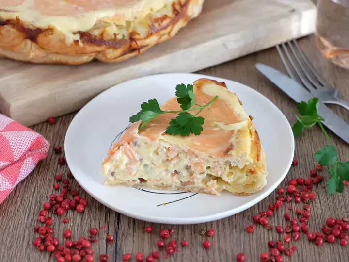 Tarte tatin aux deux saumons